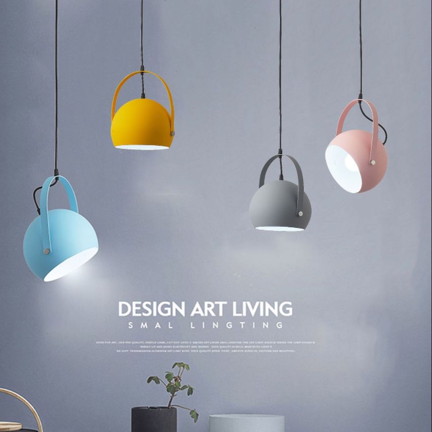 Modern Creative Macaron Pendant Light Lacquered Aluminium Hanging Lamp for Dining Rooom