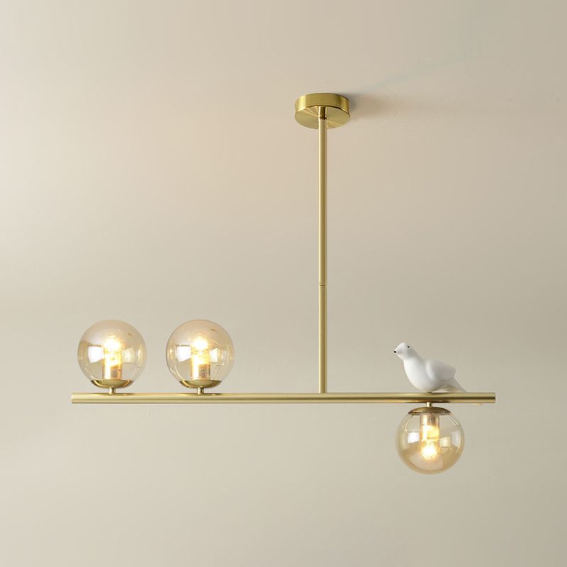Hanging Island Lights Modern Chandelier Light Fixture in Gold for Dining Room