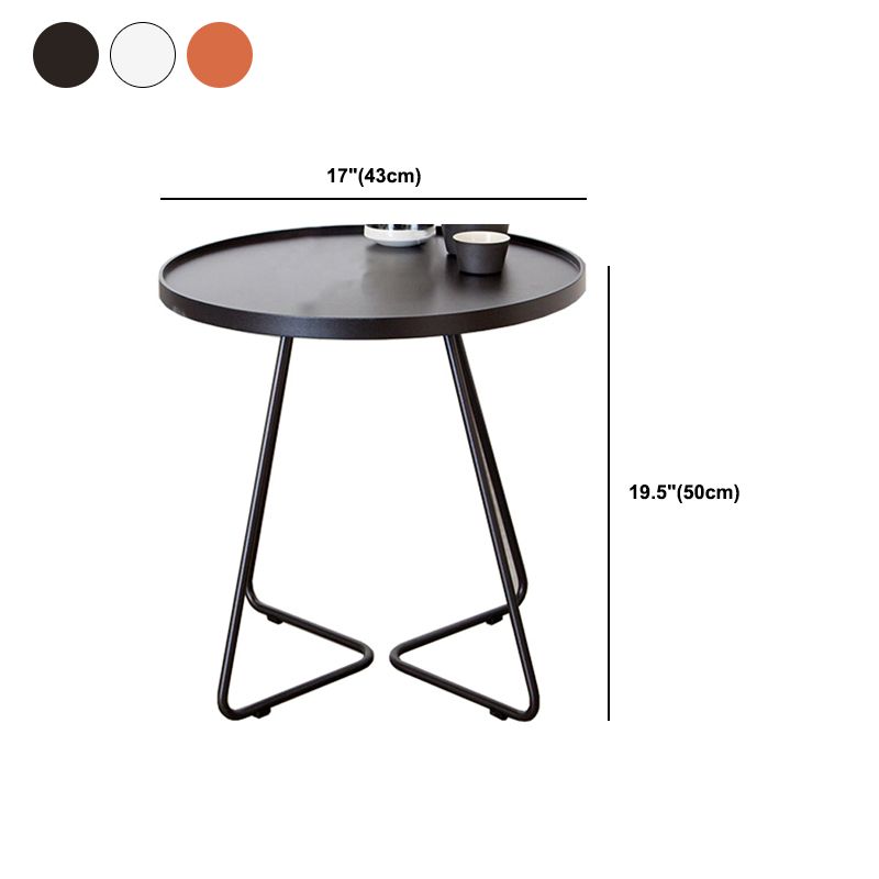Mid-Century Metal Sled End Table Round Side Table for Living Room