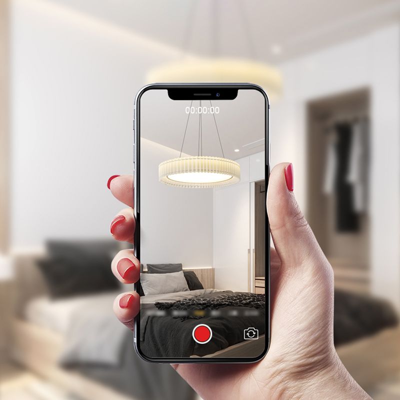 LED einfache Kronleuchter leichte Stoffe Lampenschatten -Anhänger Licht für Wohnzimmer
