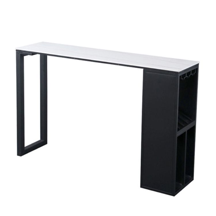 Industrial Style Rectangle Bar Table 42-inch Height Iron Pedestal Bistro Table