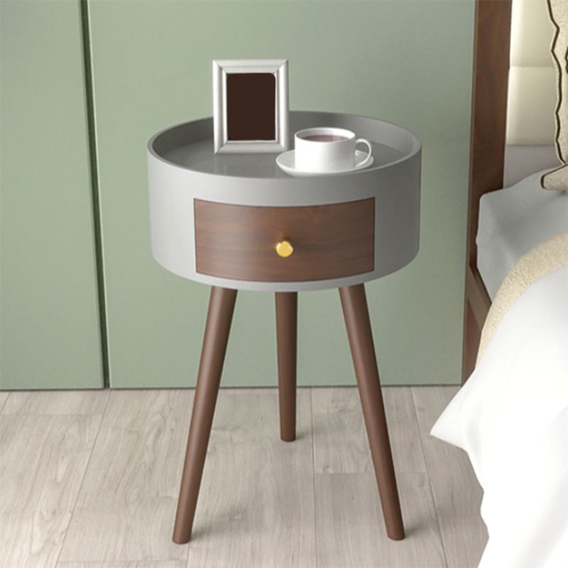 3 Legs End Table Set Contemporary Style Tray Top Side Table with Storage