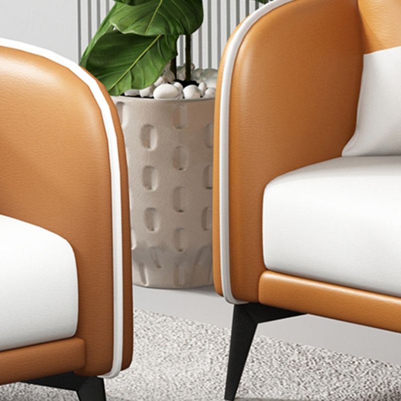 29.52" W Tuxedo Arm Sofa Faux Leather Contemporary Standard Sofa