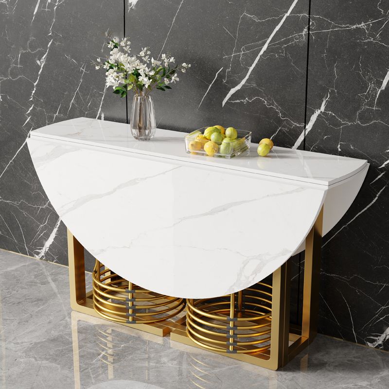 Glam Round Dinette Set 1/2/3/7 Pieces Gold Foldable Dining Table Set