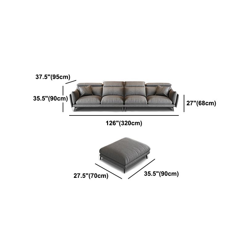 Grey Faux Leather Sofa/Sectionals with Wear-Resistant and Stain-Resistant