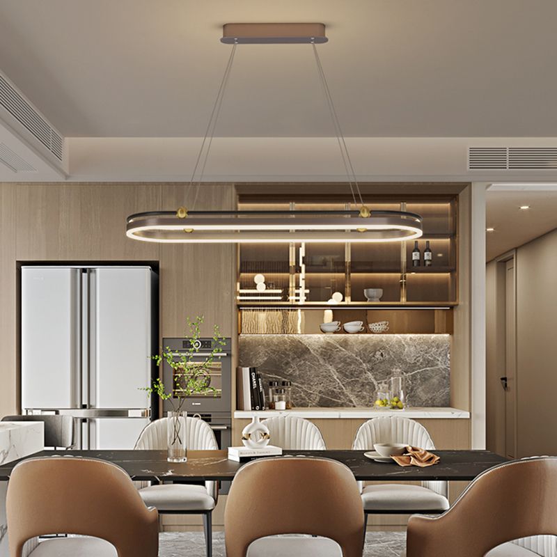 Dining Room Modern Island Light Fixture LED Linear Aluminum Pendant Light