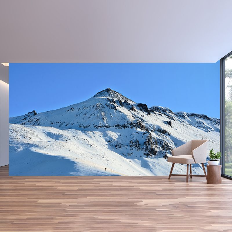 Modern Snowy Mountain Mural for Sitting Room Customized Wall Covering, Waterproofing