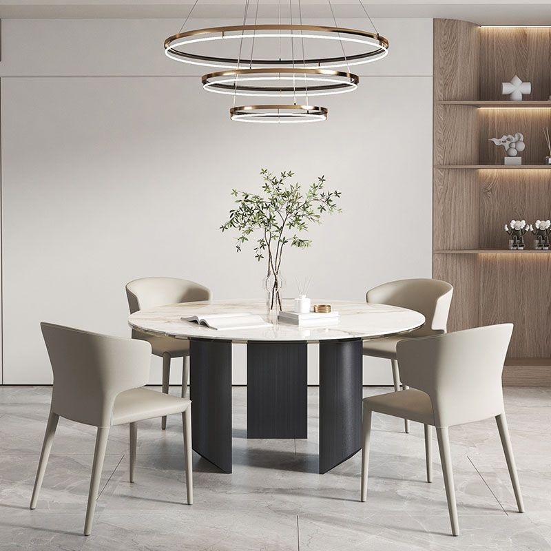 Silla de comedor estilo diseñador con respaldo de orejas de piel sintética (juego de 2)