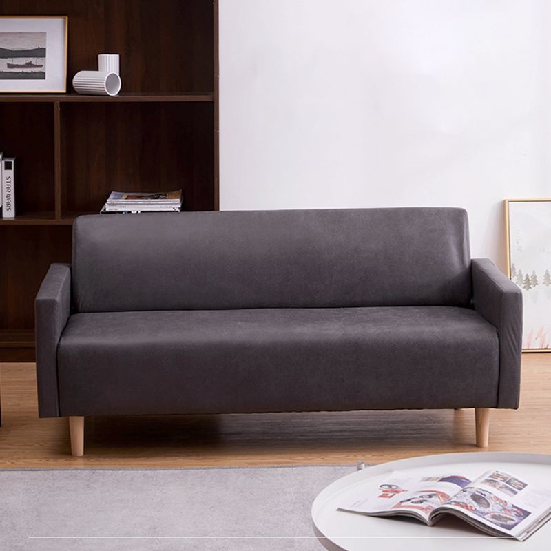 Modern 4 Wood Legs Standard Sofa Square Arm Sofa for Living Room