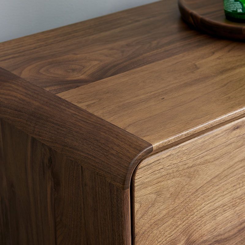 Modernism Horizontal Double Dresser Walnut Dresser with Storage for Bedroom