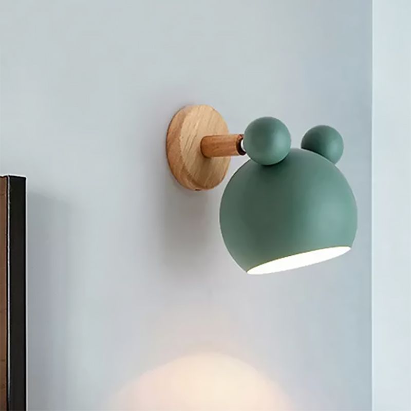Modern Style Cartoon Animal Sconce Wall Light Metal 1 Light Wall Lamp for Child Bedroom
