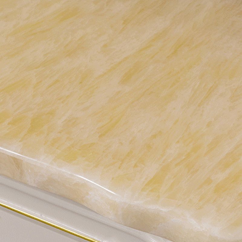 Glam 2-door Sideboard in White Solid Wood with Marble for Living Room