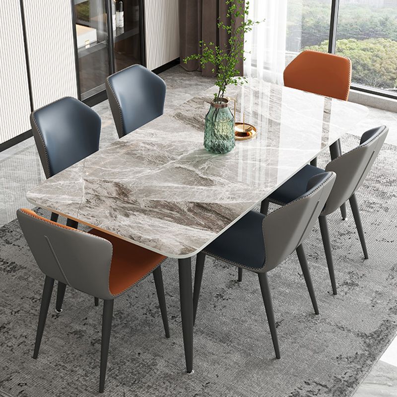 Modern 4 Legs Dining Table Sintered Stone Rectangle Table for Home