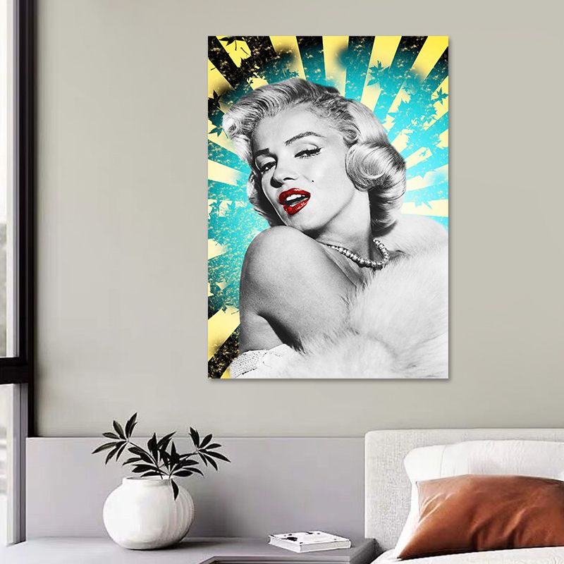 Décoration murale texturée Marilyn Monroe, impression d'art mural sur toile glamour de couleur foncée pour chambre