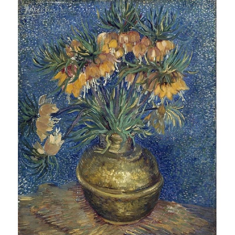 Vital Flowers Potting Mural Wallpaper Modern No-Woven Material Wall Decor in Blue