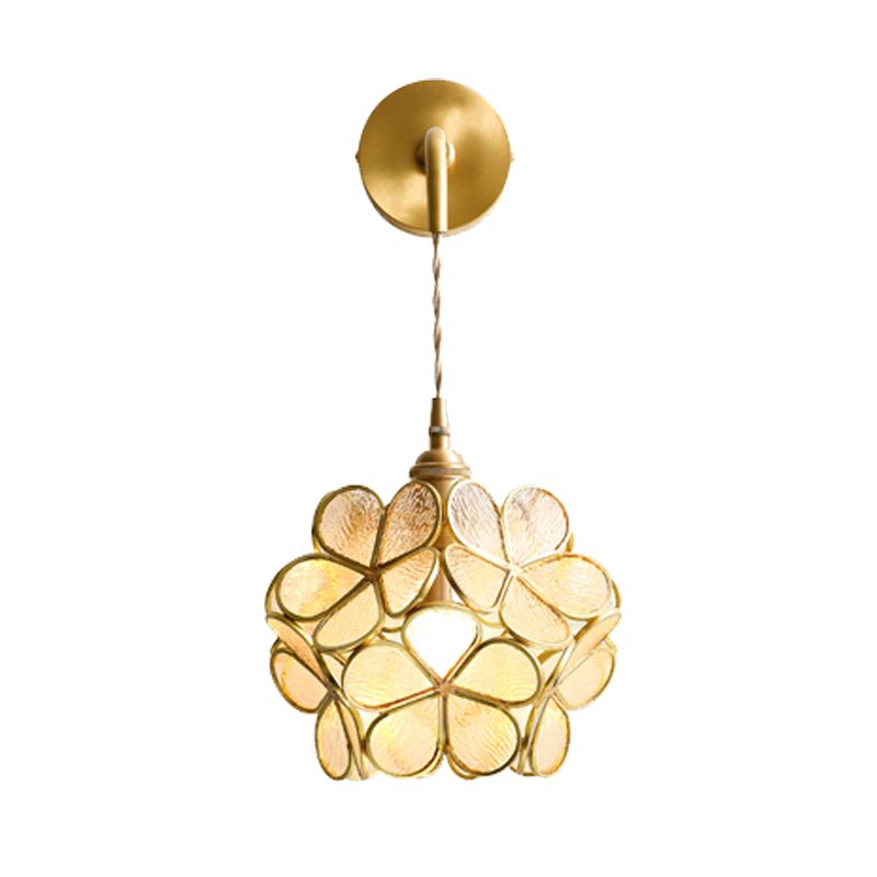 Post Modern 1 - Light Wall Sconce Solid Brass and Glass Wall Lighting Fixture in Gold