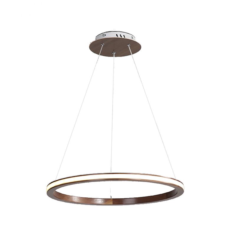 Luci del lampadario a ruota Ruota Apparecchi di illuminazione lampadario moderno in legno in marrone