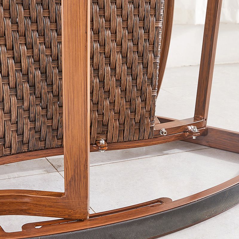 Contemporary Wicker Rocking Chair Reclining 24.8" Wide Rocker Chair for Porch