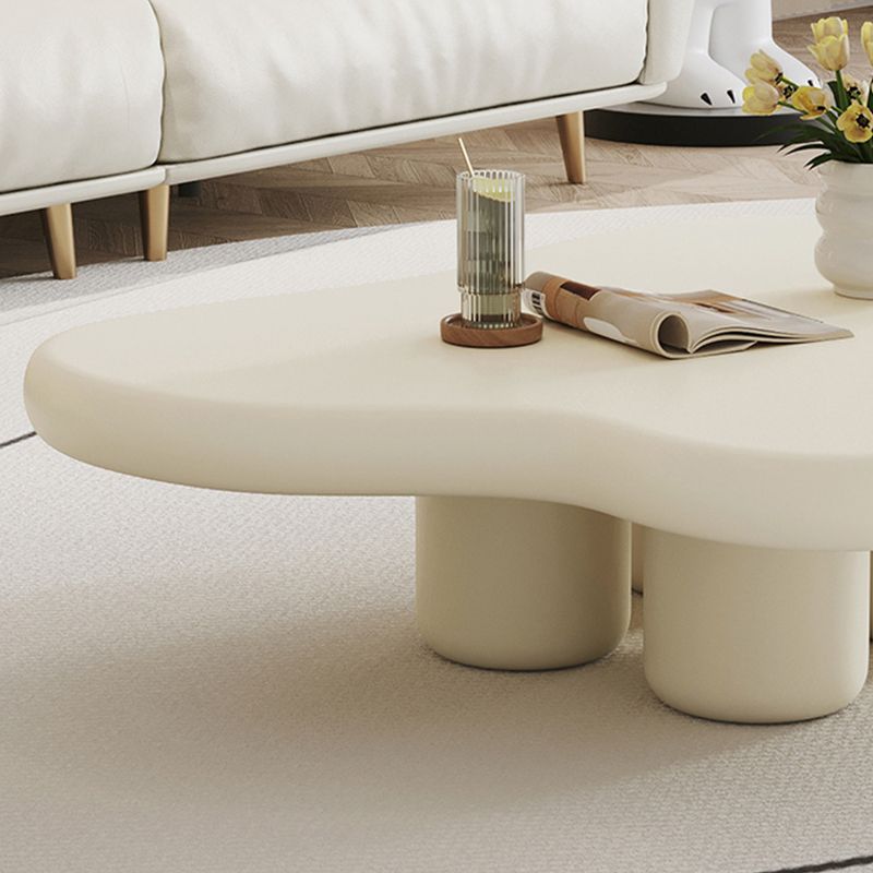 Modern Single Coffee Table No Distressing Free-Form 4 Legs Coffee Table