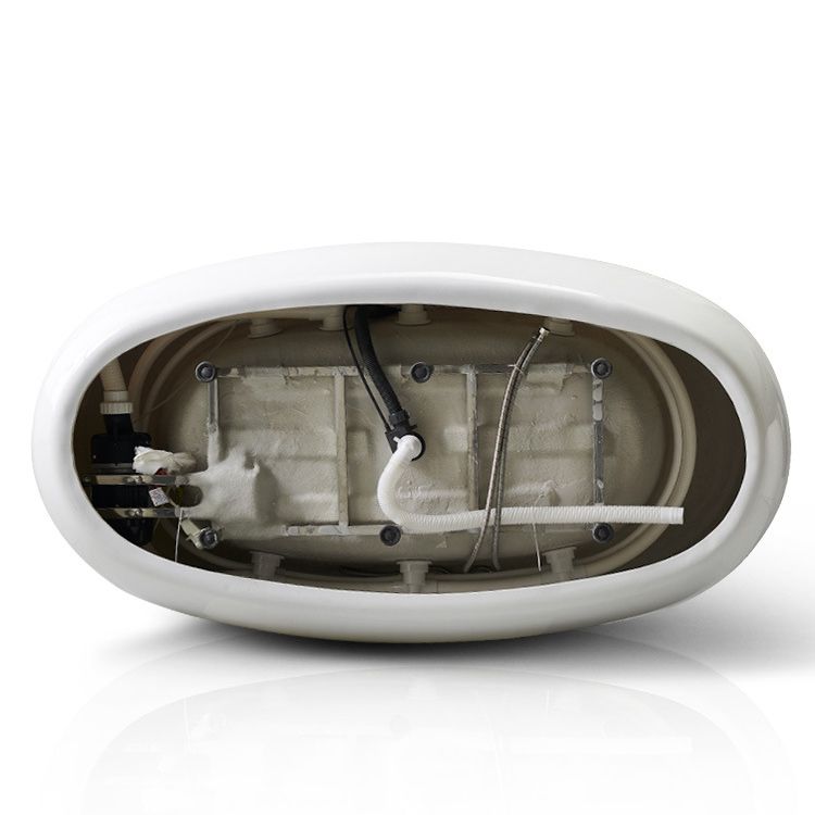 Modern Oval Acrylic Bathtub Hotel Freestanding Bath Tub in White