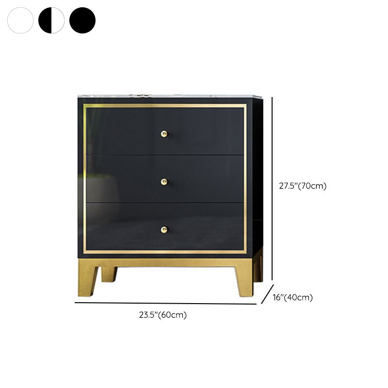 Glam Vertical Bedroom Chest Wooden Storage Chest with Drawers