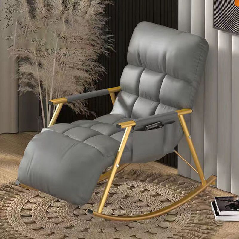 Modern Recliner Chair Pure Color Tufted Rocker Chair for Living Room