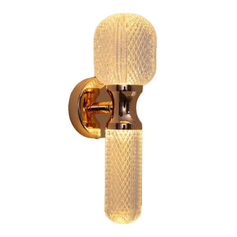 Post Modern 2 - Light Torch Wall Light Metal and Acrylic Wall Light in Gold and Clear