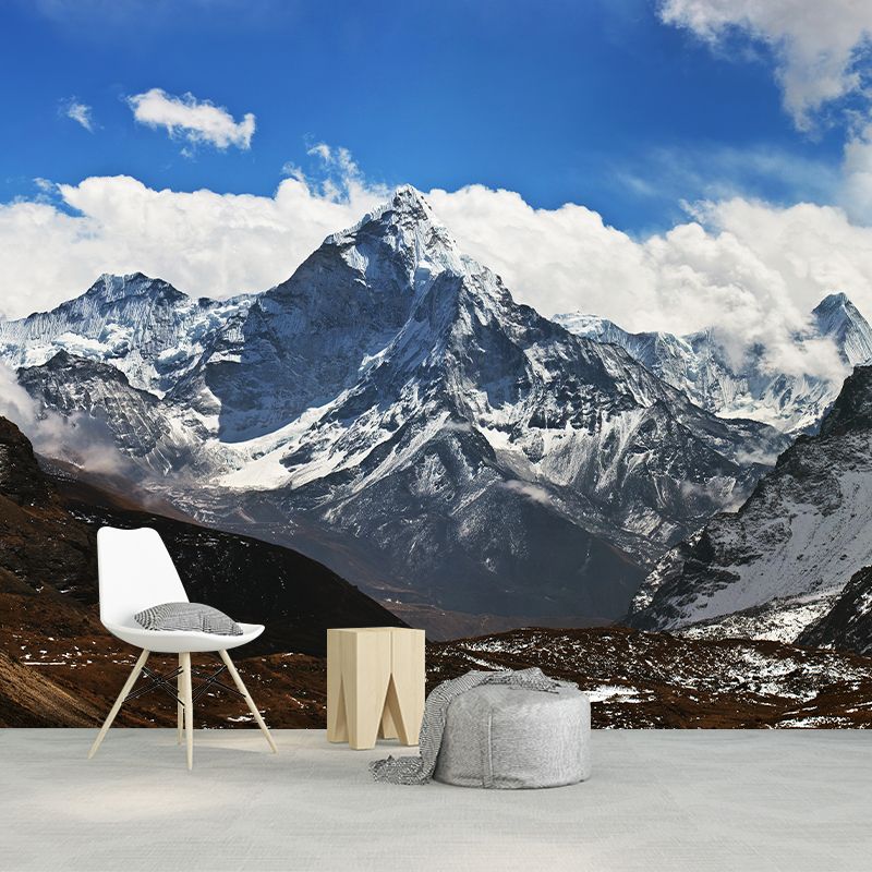 Whole Snowy Plateau Mountain Murals Stain-Proof Contemporary Living Room Wall Art