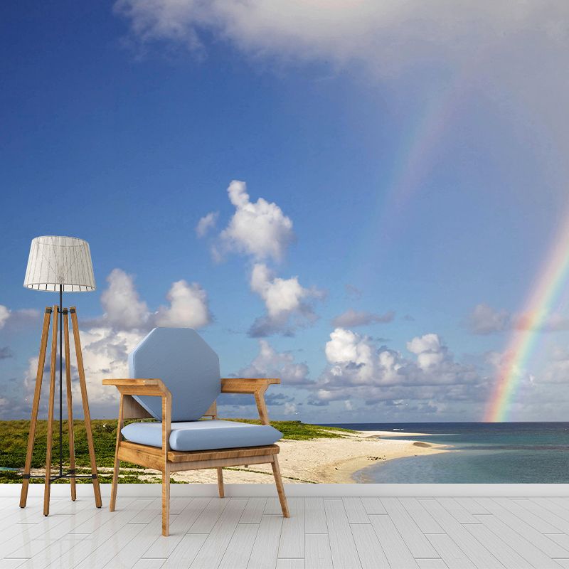 Contemporary Photography Rainbow Murals Wallpaper Moisture Resistant for Bedroom