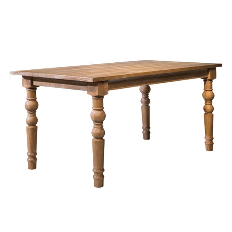 Table à manger moderne médiévale en bois de pin pour table rectangulaire de restaurant avec 4 pieds