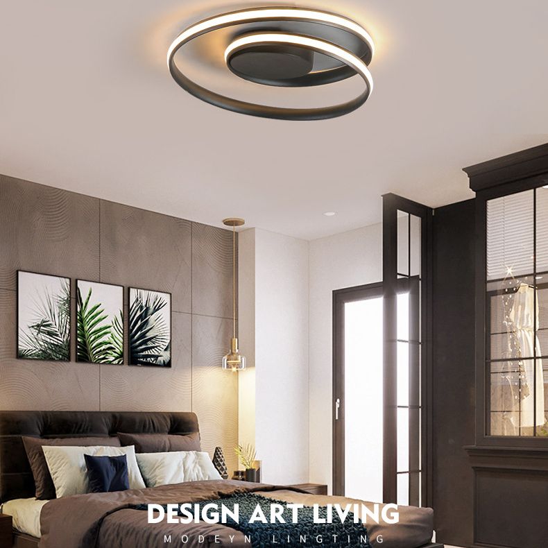 Metalen ringen semi-inbouwlamp moderne slaapkamer en woonkamer semi-inbouwlamp