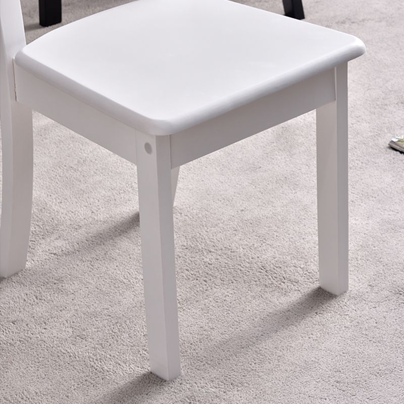 Sillas de comedor sin brazos para el hogar, silla lateral con respaldo de escalera y patas de madera (juego de 2)