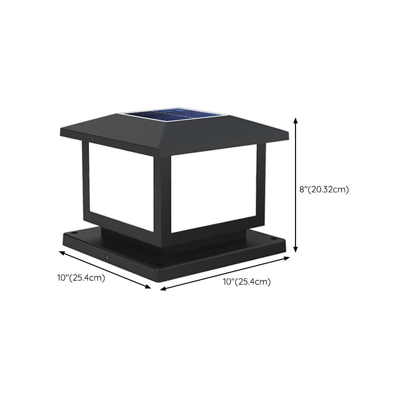 Solar Energy Outdoor Light Modern Waterproof Pillar Lamp with Acrylic Shade for Garden