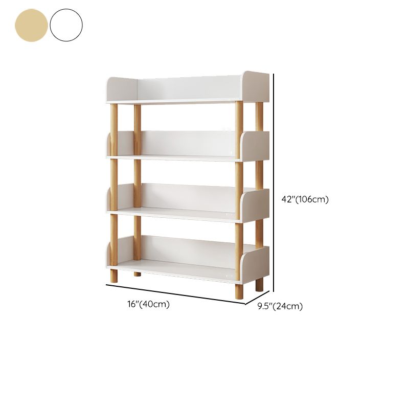 Modern Style Bookshelf Open Back Vertical Engineered Wood Bookcase