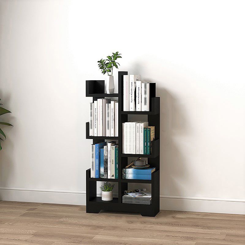 Scandinavian Manufactured Wood Geometric Bookshelf Vertical Open Bookshelf