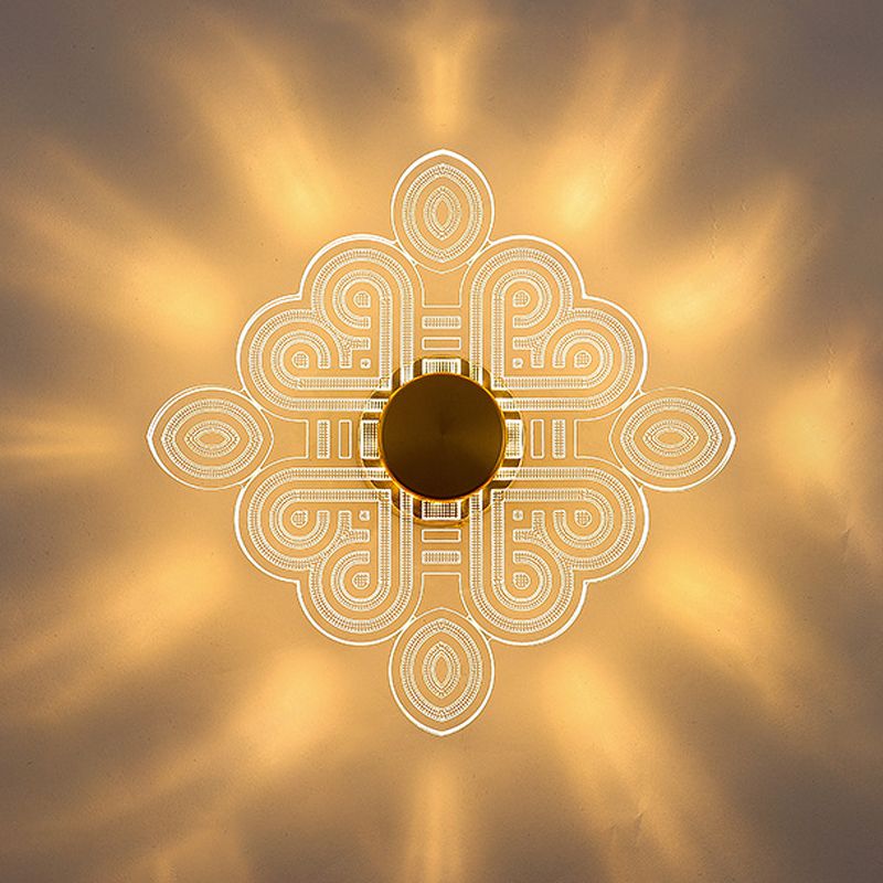 Modern Wall Sconce Lighting Metal Wall Sconce 1 Light Sconce Light Fixture in Gold