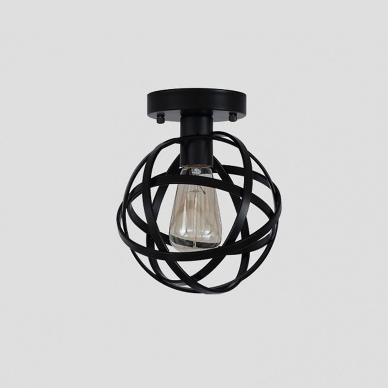 Industrial Style Ceiling Lamp 1-Light Ceiling Mount Light with Metal Shade for Aisle