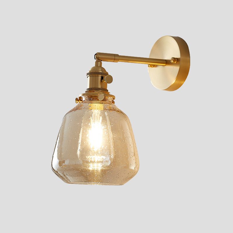 Brass 1-Light Wall Lamp in Modern Creative Style Glass Geometric Wall Light