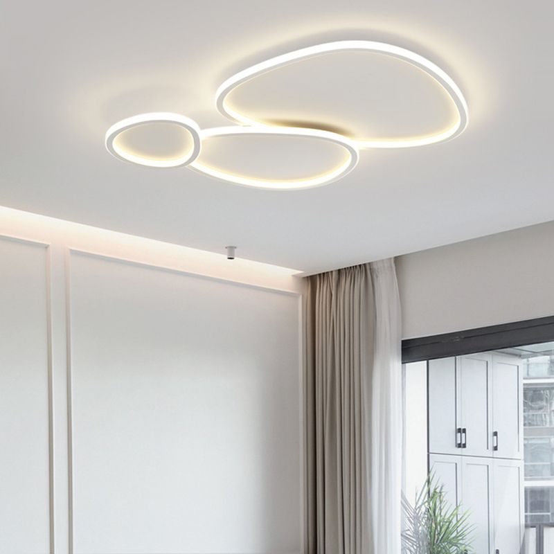 Contemporary Ceiling Light LED White Flush Mount Lighting for Living Room
