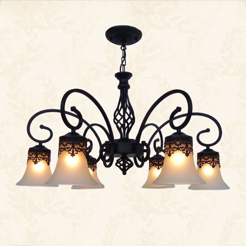 Industrial Bell Chandelier Lights Glass Chandelier Pendant Light for Living Room