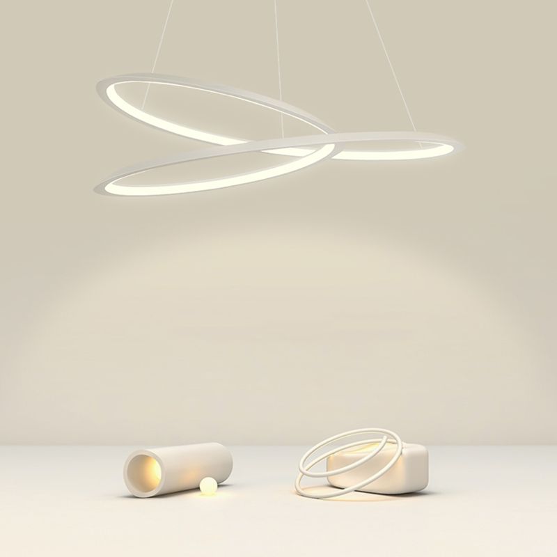 Curve senza soluzione di continuità lampadario a pendente lampadari moderni per sala da pranzo