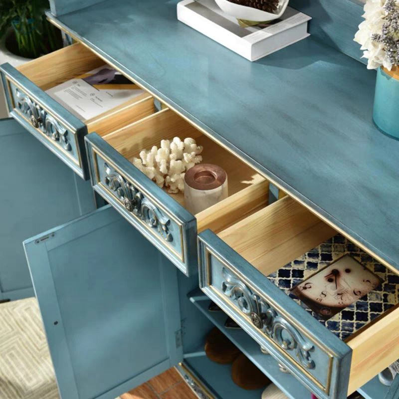 Industrial Rectangle Accent Cabinet Solid Wood Cabriole Legs Accent