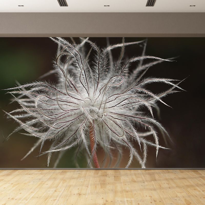 Pulsatilla Flower Wall Decor Mural Moisture Resistant Living Room Wall Covering