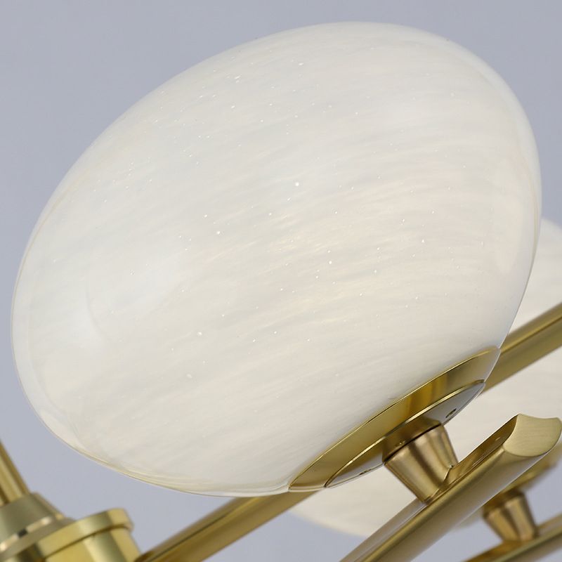 Glass Round Island Lighting Fixture Minimalist Style Island Pendant Light in Gold