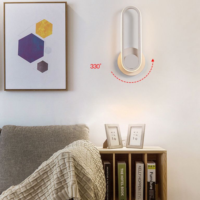 Nordic Modern Simple Rectangular Gold LED Personality Living Room Wall Lamp