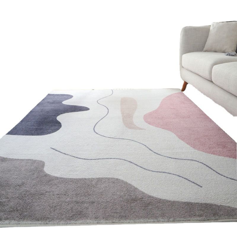 Tapis moderne moderne rose clair tapis en grume de couleur