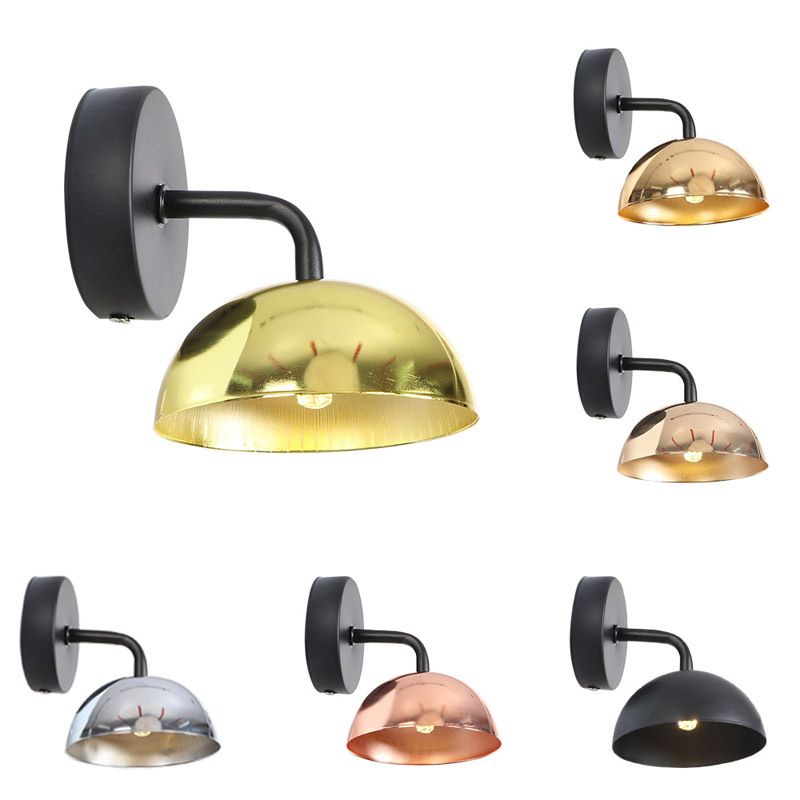1 Lichtkuppel Schatten Wandleuchte Dachboden Messing/Kupfer/Schwarz-Eisen-Wand-Lampe mit Arm für Esszimmer