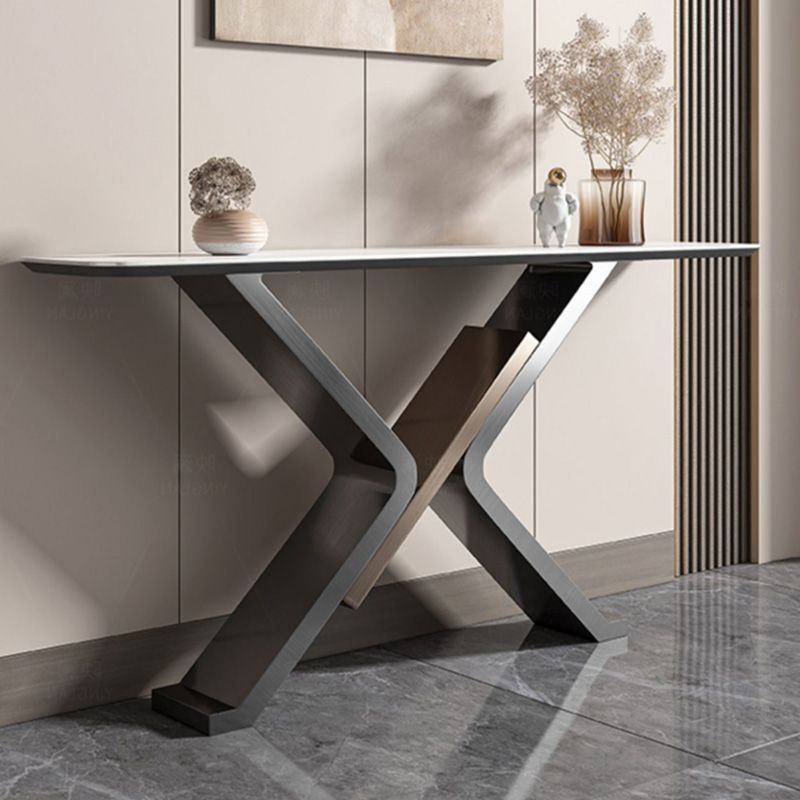 Modern Rectangle Console Accent Table Antique Finish Accent Table