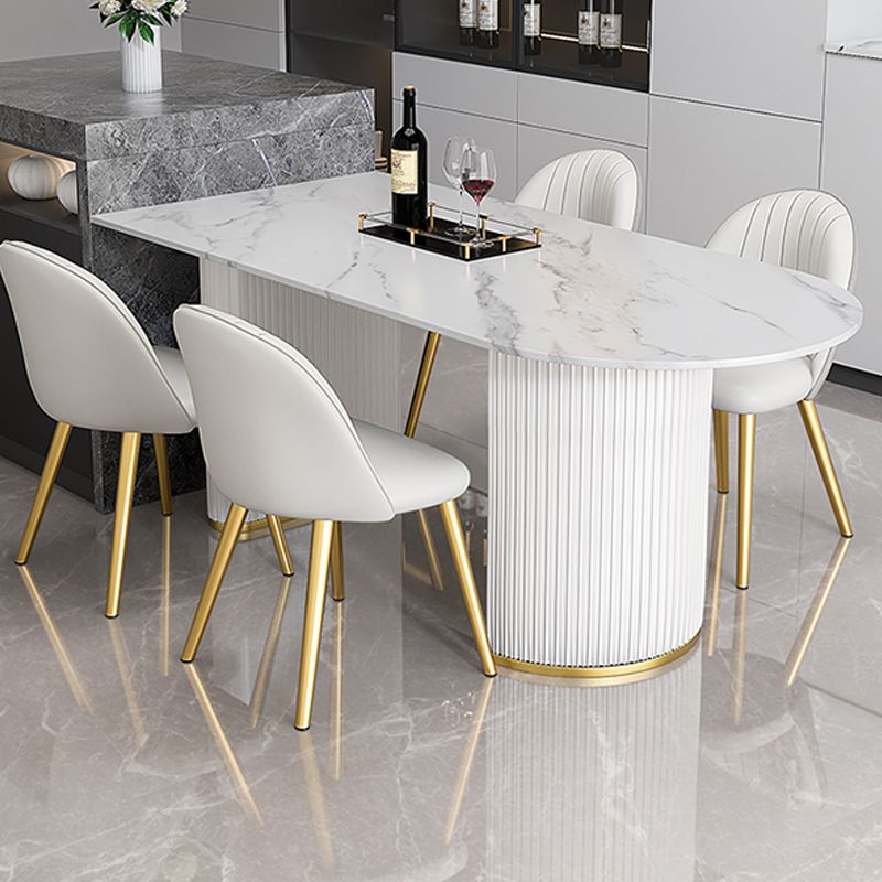 Sintered Stone Dining Table White Traditional Luxury Dining Table