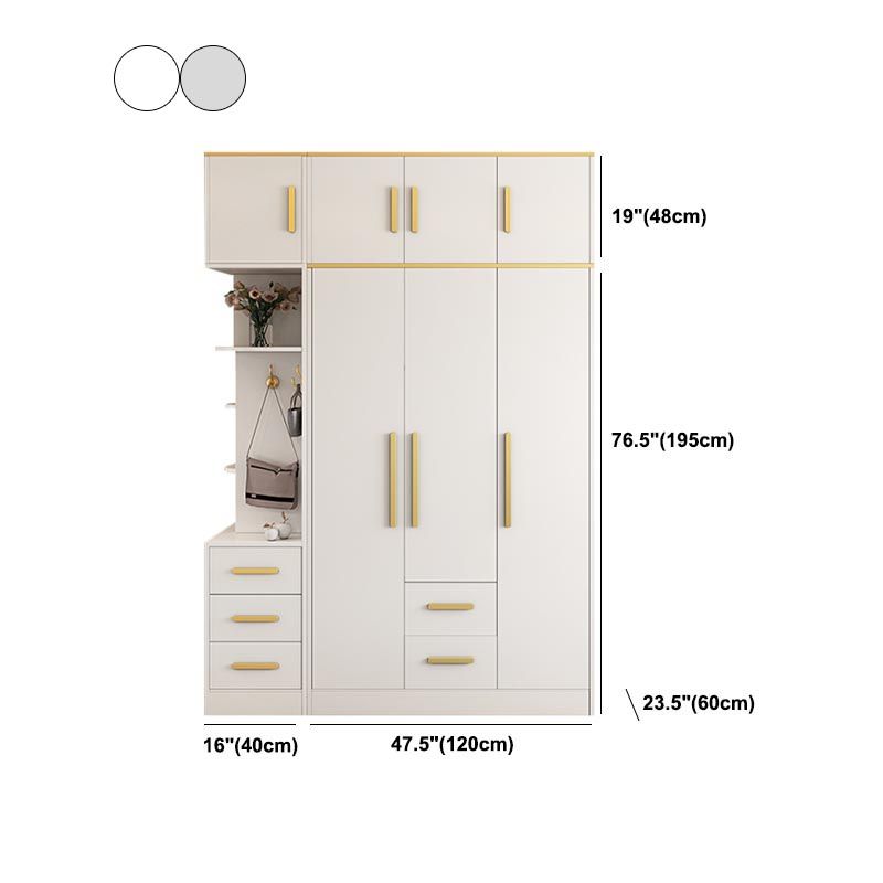 Contemporary Style Wardrobe Wooden Wardrobe Closet with Drawer